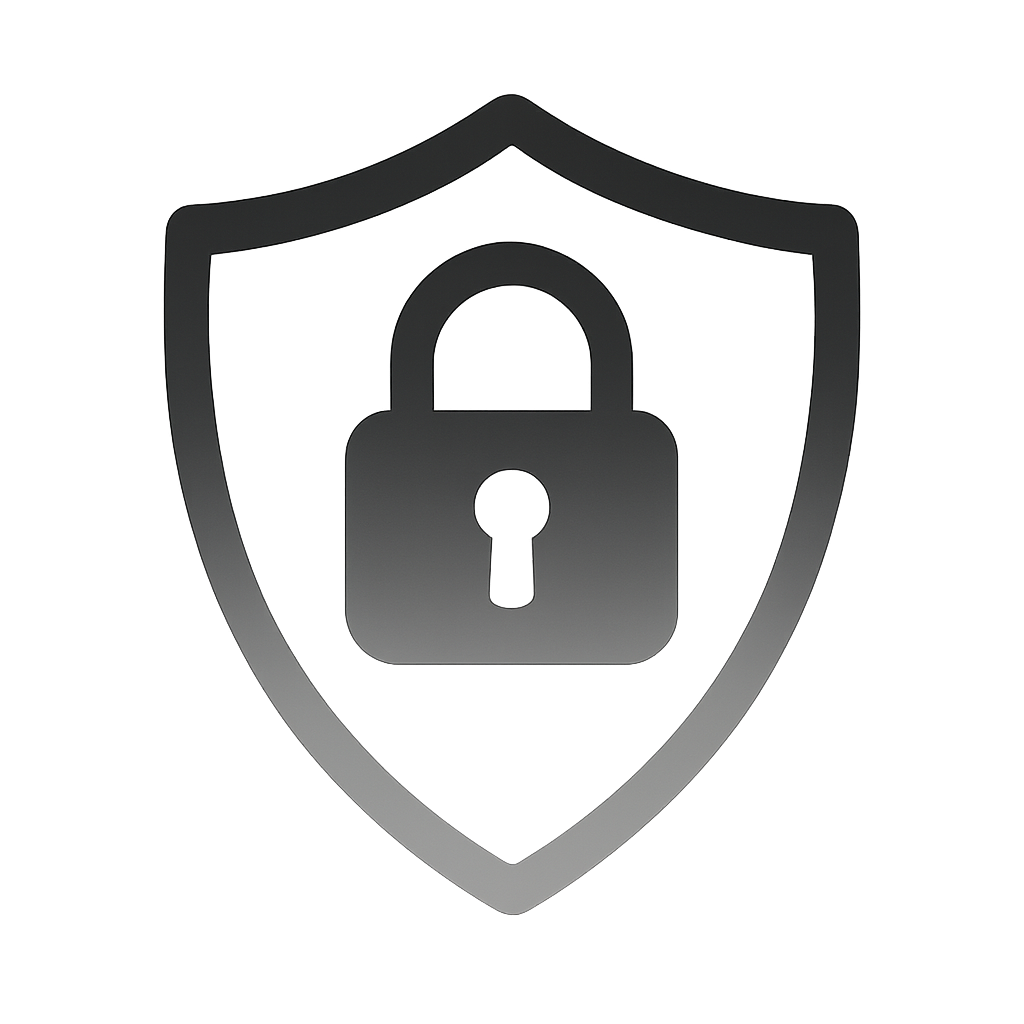 I need a safety icon for my FAQ section I need the safety icon to be a gradient of blacksilver